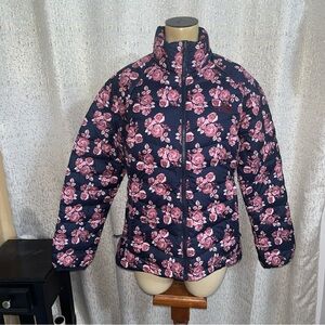 The North Face Womens Lightweight Black Floral Puffer Jacket, M/M